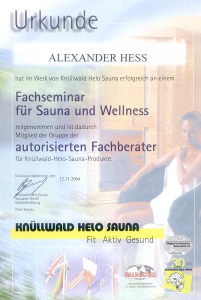 Urkunde Fachberater für Helo Produkte