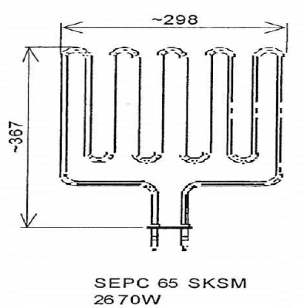 Maße SEPC-65 Heizelement