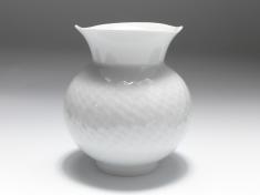 Vase, Meissen, Wellenspiel Relief weiß
