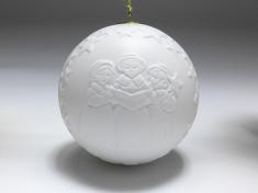 Kugel Kurrendesänger, Weihnachtskugel, Meissen, weiß, D: 7 cm