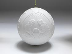 Kugel Weihnachtskrippe, Weihnachtskugel, Meissen, weiß, D: 7 cm