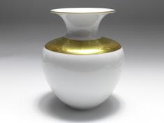 Vase, Blumenvase, Weimar Thüringen, Golddekor, H: 14 cm