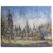 Wassiljew, 1919 oder 1912: Gemälde Stadtansicht mit Basilika und Reiterstatue