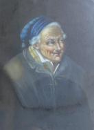 Gemälde Portrait Alter Mann mit Pfeife