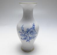 Vase, Meissen, blaue Blume mit Insekten, H: 23,5 cm