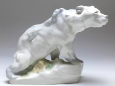 Figur Eisbär auf Fels, Amphora-Werke, Entwurf Jarl, um 1900