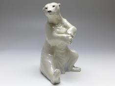 Porzellanfigur Eisbär, Metzler und Ortloff, Thüringen, Helmut Diller, Modell 7544