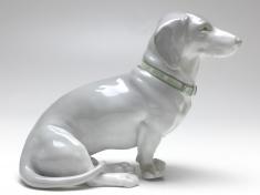 Figur Dachshund, Hund, Porzellan, 20. Jh., B: 20 cm