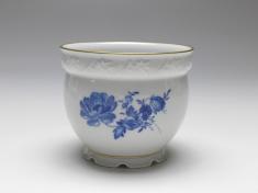 Blumentopf, Meissen, 20. Jh., blaue Blumen mit Insekten, H: 8,5 cm