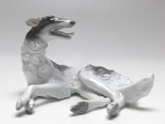 Figur liegender Windhund, Rosenthal, Heidenreich, B: 15 cm