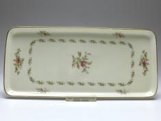 Königskuchenplatte, Rosenthal, Dekor Moosrose, 31,5 x 14,5 cm