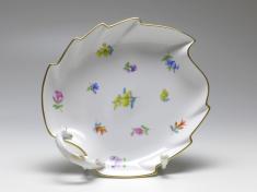 Konfektblatt, Meissen, bunte Streublumen, Gestreute Blümchen, D: 19 cm