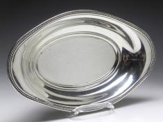 ovale Schale, Wilkens, Bremen, 800er Silber, 5,5 x 33 x 20,5 cm, 254 g