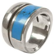 Ring, 925er Silber, mit Türkis, D: 18 mm