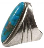 Ring, 925er Silber, mit Türkis, D: 20 mm