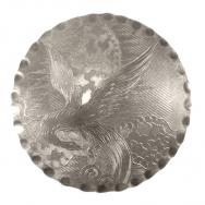 runde Brosche, 800er Silber, Motiv Paradiesvogel, D: 47 mm