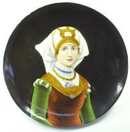 Teller, Portrait Junge Frau in Tracht, D: 14,5 cm