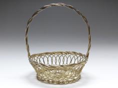 Korb, Konfektkorb mit Henkel, 835er Silber, D: 12,5 cm, 165 g