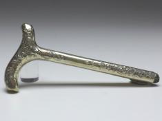 zierlicher Griff für Gehstock, Flanierstock, Spazierstock, mit Blütendekor, 800er Silber, H: 15 cm, 52 g