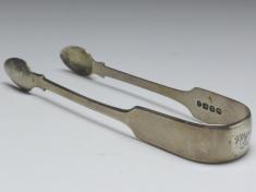 große Zuckerzange, London, 19. Jh., 925er Sterling Silber, L: 14,2 cm, 39 g