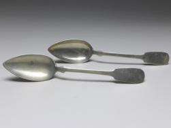 2x Suppenlöffel, Löffel, 19. Jh., 13 Lot | 812,5 Silber, L: 21 cm