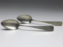 2x Suppenlöffel, Löffel, 19. Jh., M.W. Brandt, Hamburg, 12 Lot | 750 Silber, L: 22,8 cm