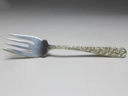 Gabel, Dekor Repoussé, Griff 925er Sterling Silber, Stieff, USA, L: 15,3 cm