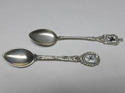 2x Mokkalöffel, 800er Silber, Berlin Bär, L: 10,5 cm