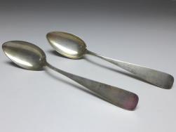 2x Suppenlöffel, Löffel, Silber, 19. Jh., C. Lankenbeck, L: 23,5 cm