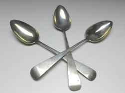 3x Suppenlöffel, Löffel, 12 Lot | 750er Silber, J. Weber, L: 23 cm