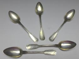 5x Löffel, Kaffeelöffel, Teelöffel, 800er Silber, Knewitz, L: 15 cm