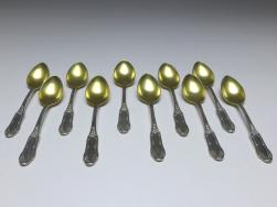 10x Mokkalöffel, Löffel, Koch und Bergfeld, 800er Silber, L: 10,5 cm