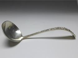 Kelle, Saucenkelle, Dekor Repoussé, 925er Sterling Silber, Stieff, USA, L: 16 cm