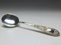 Dessertlöffel, Löffel, Dekor Rosen, 925er Sterling Silber, S. Kirk & Son, USA, L: 15 cm