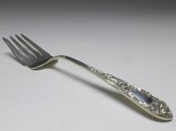 Vorlegegabel, Gabel, Dekor Rosen, 925er Sterling Silber, S. Kirk & Son, USA, L: 22 cm