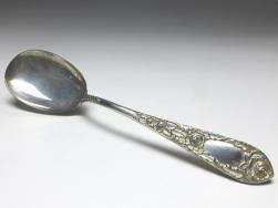 Vorlegelöffel, Beilagelöffel, Löffel, Dekor Rosen, 925er Sterling Silber, S. Kirk & Son, USA, L: 21,5 cm